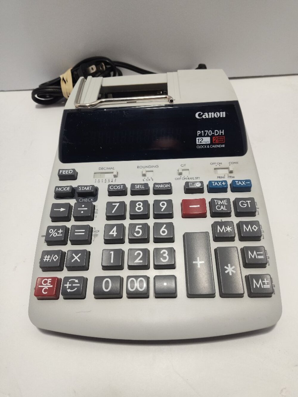 Canon P170-DH Working 12 Digit 10 Key Adding Business Machine Calculator Printer